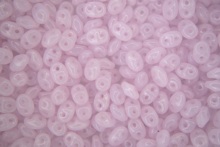 10g Matubo SuperDuo Czech Seed Beads 2.5x5mm Opal Light Pink Beadacious