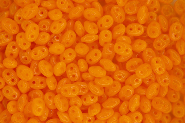 10g Matubo SuperDuo Czech Seed Beads 2.5x5mm Opal Orange Carrot Beadacious