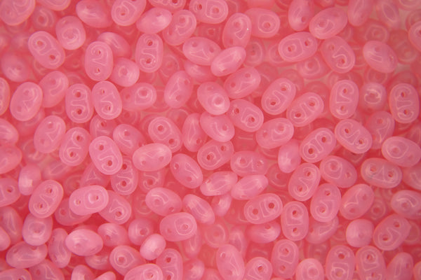 10g Matubo SuperDuo Czech Seed Beads 2.5x5mm Opal Pink Beadacious