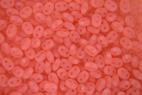 10g Matubo SuperDuo Czech Seed Beads 2.5x5mm Opal Pink Matte Beadacious