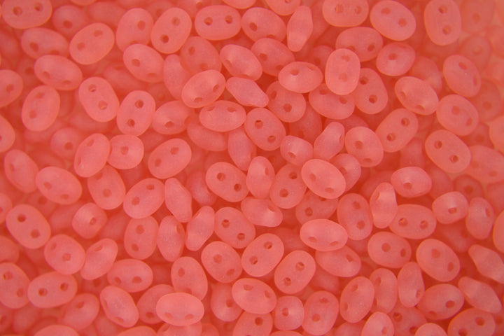 10g Matubo SuperDuo Czech Seed Beads 2.5x5mm Opal Pink Matte Beadacious