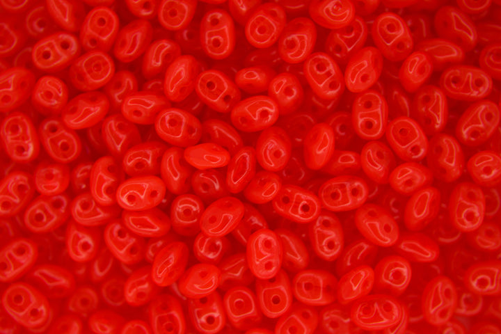 10g Matubo SuperDuo Czech Seed Beads 2.5x5mm Opal Red Bright Beadacious