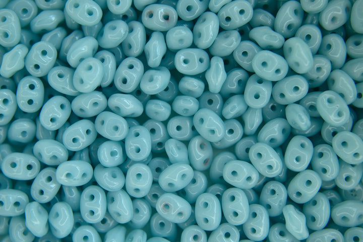 10g Matubo SuperDuo Czech Seed Beads 2.5x5mm Opal Seafoam Beadacious