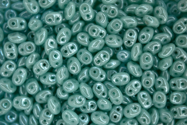 10g Matubo SuperDuo Czech Seed Beads 2.5x5mm Opal Seafoam Luster Beadacious