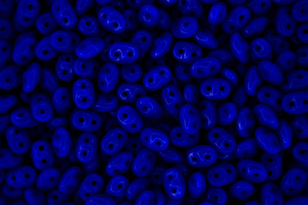 10g Matubo SuperDuo Czech Seed Beads 2.5x5mm Opaque Blue Beadacious