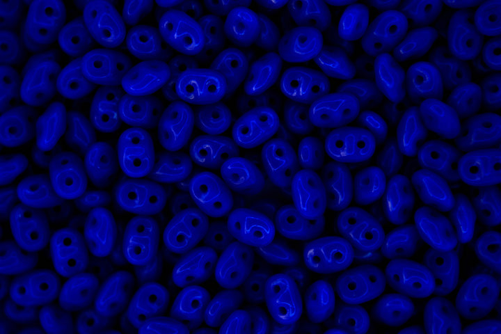 10g Matubo SuperDuo Czech Seed Beads 2.5x5mm Opaque Blue Beadacious