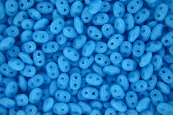 10g Matubo SuperDuo Czech Seed Beads 2.5x5mm Opaque Blue Turquoise Beadacious