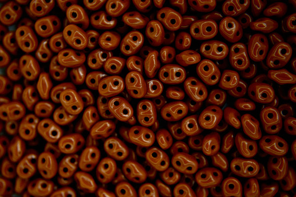 10g Matubo SuperDuo Czech Seed Beads 2.5x5mm Opaque Brown Umber Beadacious