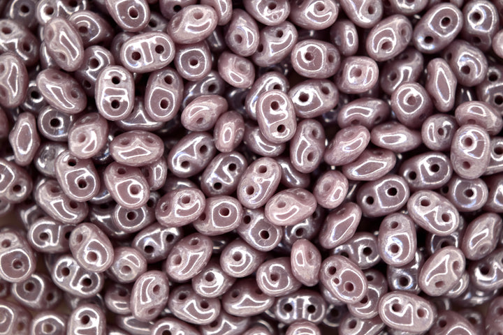 10g Matubo SuperDuo Czech Seed Beads 2.5x5mm Opaque Purple Amethyst Luster Beadacious