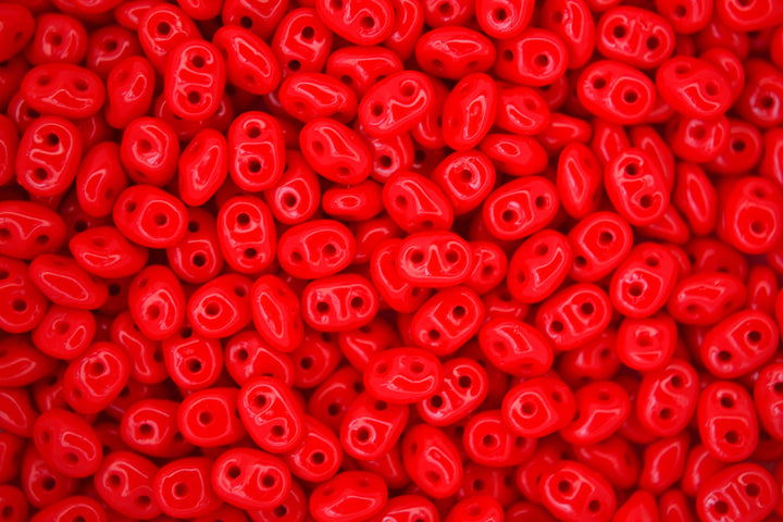 10g Matubo SuperDuo Czech Seed Beads 2.5x5mm Opaque Red Beadacious