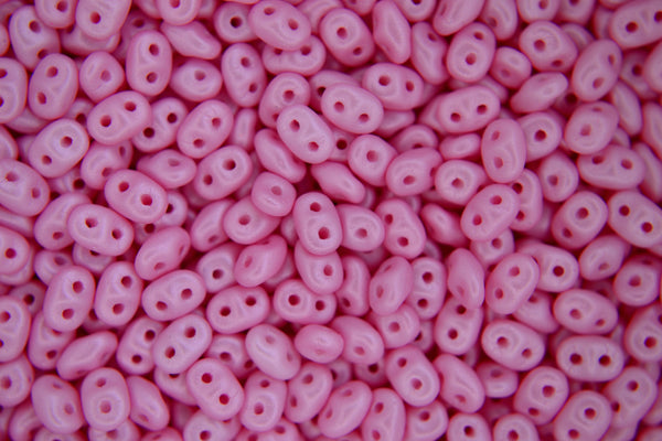 10g Matubo SuperDuo Czech Seed Beads 2.5x5mm Powdery Pastel Pink Beadacious