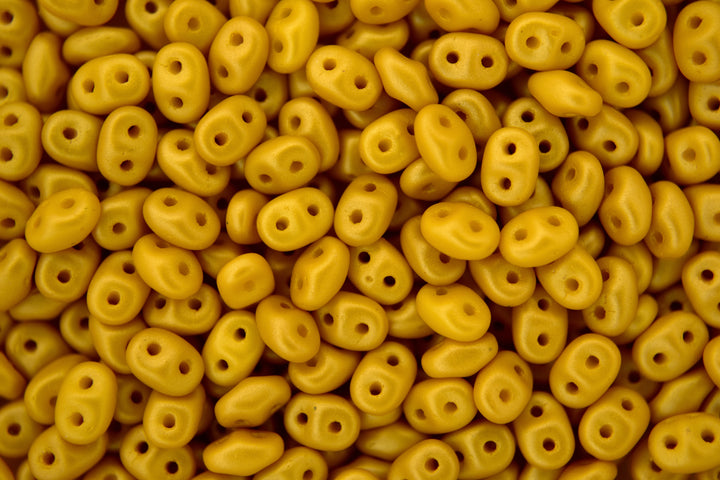 10g Matubo SuperDuo Czech Seed Beads 2.5x5mm Powdery Yellow Mustard Beadacious