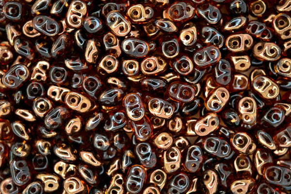 10g Matubo SuperDuo Czech Seed Beads 2.5x5mm Smoky Topaz Semi Bronze Luster Beadacious