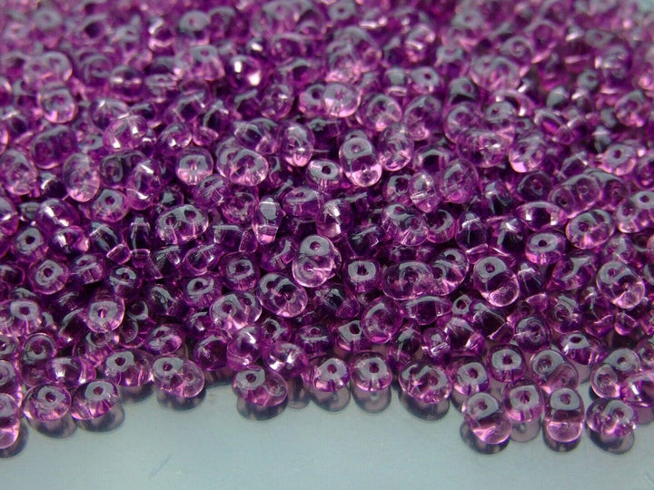 10g Matubo SuperDuo Czech Seed Beads 2.5x5mm Transparent Amethyst Beadacious