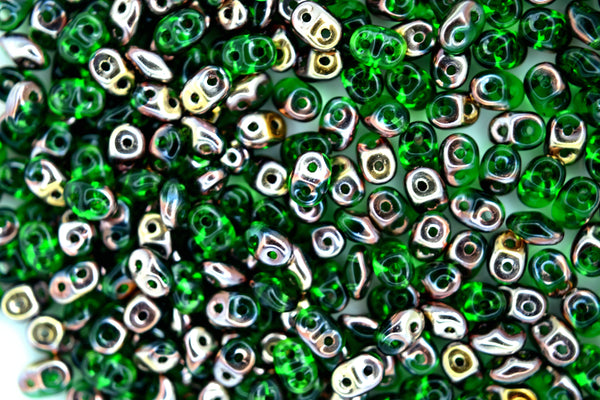 10g Matubo SuperDuo Czech Seed Beads 2.5x5mm Transparent Chrysolite Capri Gold Beadacious