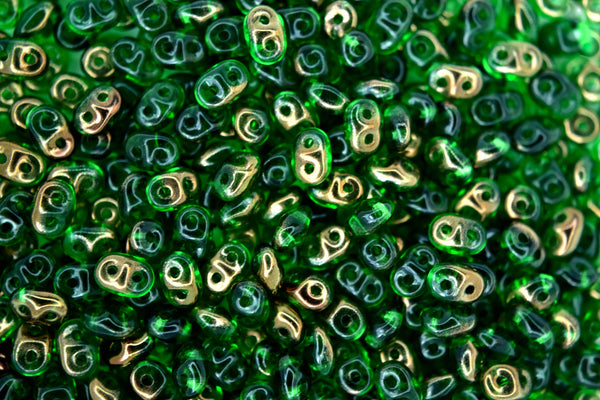 10g Matubo SuperDuo Czech Seed Beads 2.5x5mm Transparent Chrysolite Semi Bronze Luster Beadacious