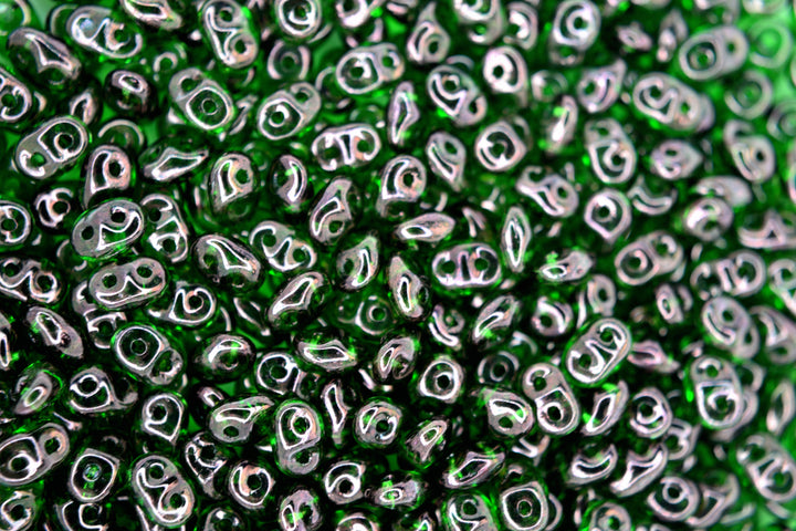 10g Matubo SuperDuo Czech Seed Beads 2.5x5mm Transparent Chrysolite Vega Beadacious