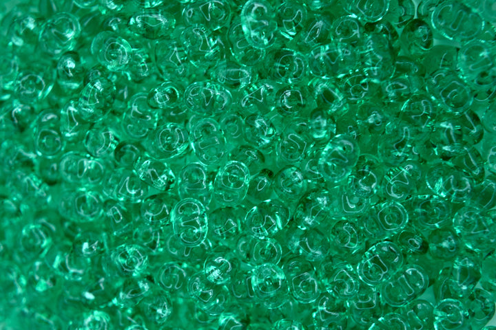 10g Matubo SuperDuo Czech Seed Beads 2.5x5mm Transparent Emerald Beadacious