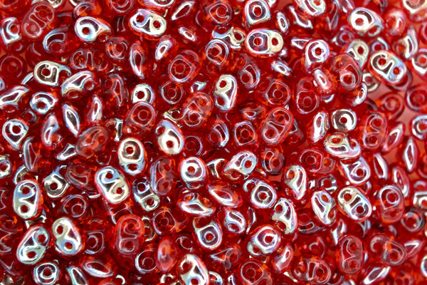 10g Matubo SuperDuo Czech Seed Beads 2.5x5mm Transparent Orange Hyacinth Celsian Beadacious