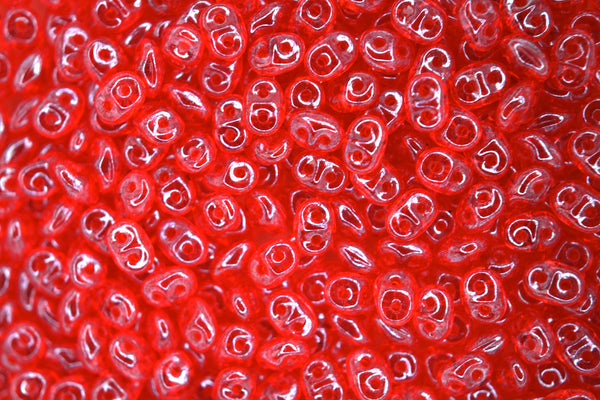 10g Matubo SuperDuo Czech Seed Beads 2.5x5mm Transparent Orange Hyacinth Luster Beadacious