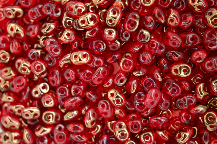 10g Matubo SuperDuo Czech Seed Beads 2.5x5mm Transparent Orange Hyacinth Luster Half Bronze 1/2 Beadacious