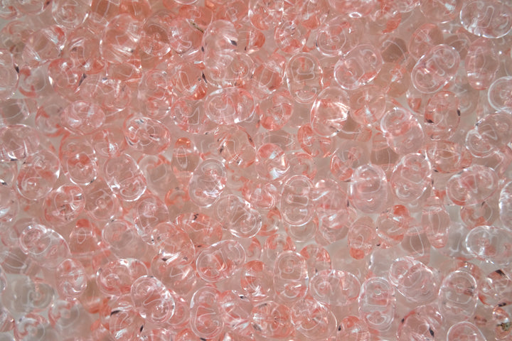 10g Matubo SuperDuo Czech Seed Beads 2.5x5mm Transparent Pink Rosaline Beadacious