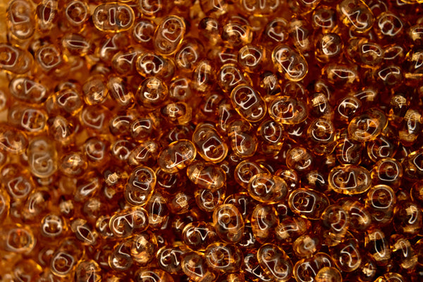 10g Matubo SuperDuo Czech Seed Beads 2.5x5mm Transparent Smoky Topaz Beadacious