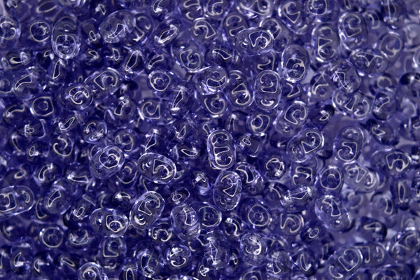 10g Matubo SuperDuo Czech Seed Beads 2.5x5mm Transparent Tanzanite Beadacious