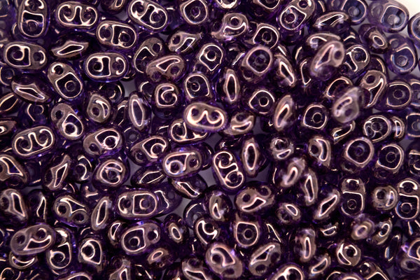 10g Matubo SuperDuo Czech Seed Beads 2.5x5mm Transparent Tanzanite Vega Beadacious