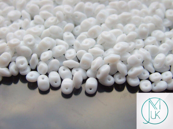 10g Matubo SuperUno Czech Seed Beads 2.5x5mm Chalk White Beadacious