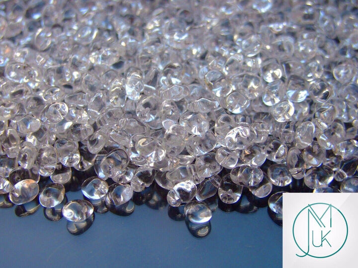 10g Matubo SuperUno Czech Seed Beads 2.5x5mm Transparent Crystal Beadacious