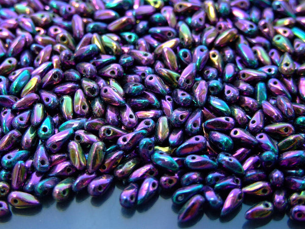 10g Rizo Czech Seed Beads 2.5x6mm Iris Purple Beadacious