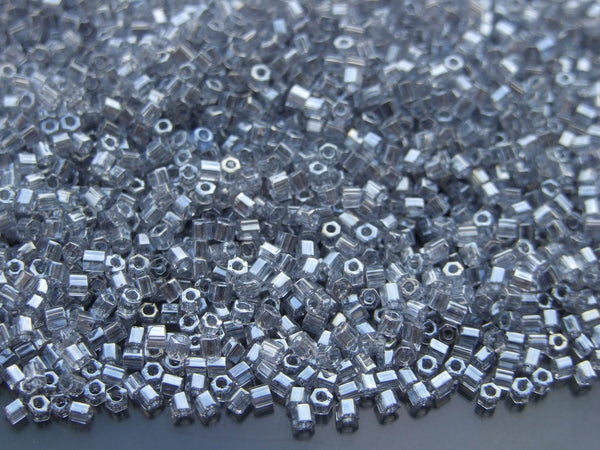 10g TOHO 11/0 Hexagon Japanese Seed Beads Size 2mm 112 Transparent Black Diamond luster Beadacious