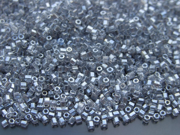 10g TOHO 11/0 Hexagon Japanese Seed Beads Size 2mm 112 Transparent Black Diamond luster Beadacious