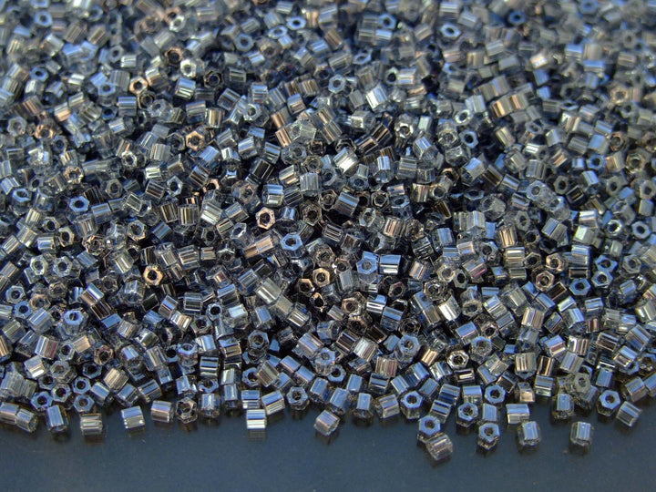 10g TOHO 11/0 Hexagon Japanese Seed Beads Size 2mm 113 Black Diamond Luster Beadacious