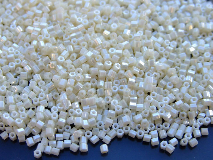 10g TOHO 11/0 Hexagon Japanese Seed Beads Size 2mm 122 Opaque Navajo White Luster Beadacious