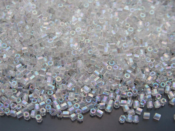 10g TOHO 11/0 Hexagon Japanese Seed Beads Size 2mm 161 Transparent Crystal Rainbow Beadacious