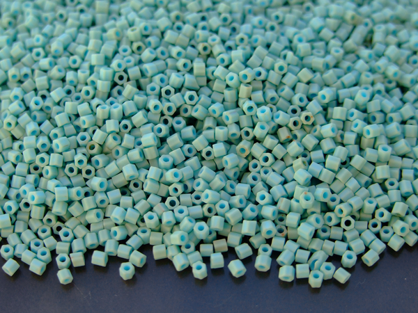 10g TOHO 11/0 Hexagon Japanese Seed Beads Size 2mm 1612F Opaque Pastel Frosted Light Turquoise Beadacious