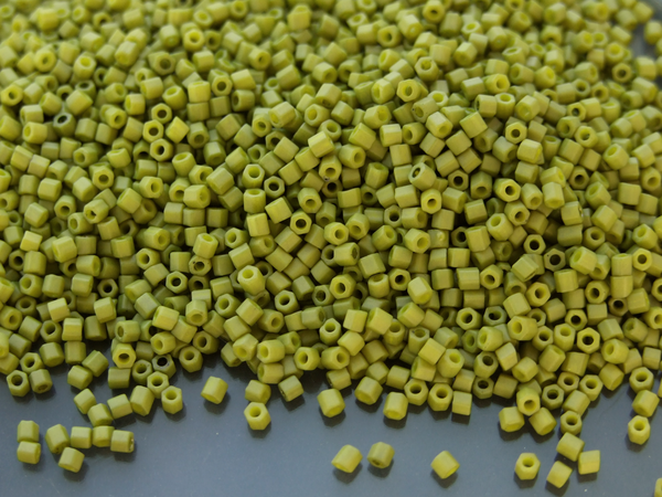 10g TOHO 11/0 Hexagon Japanese Seed Beads Size 2mm 1624F Opaque Frosted Pea Green Soup Beadacious