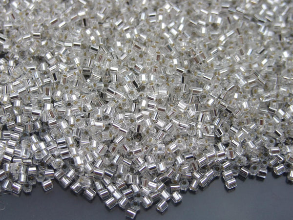 10g TOHO 11/0 Hexagon Japanese Seed Beads Size 2mm 21 Silver Lined Crystal Beadacious