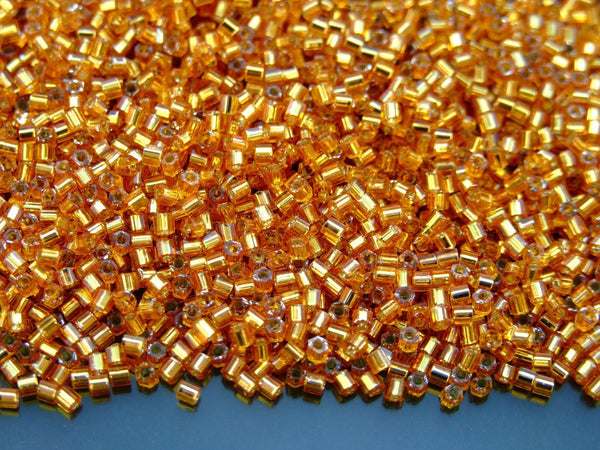 10g TOHO 11/0 Hexagon Japanese Seed Beads Size 2mm 22C Silver Lined Topaz Beadacious