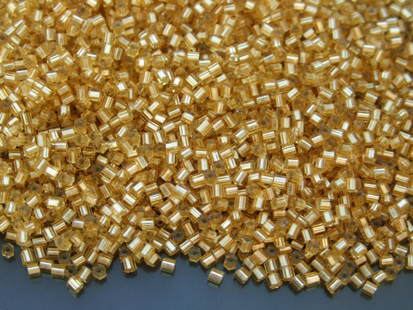 10g TOHO 11/0 Hexagon Japanese Seed Beads Size 2mm 22F Silver Lined Frosted Light Topaz Beadacious