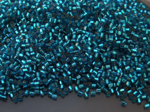 10g TOHO 11/0 Hexagon Japanese Seed Beads Size 2mm 23BD Silver Lined Aqua Beadacious