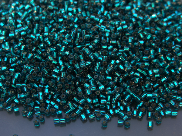 10g TOHO 11/0 Hexagon Japanese Seed Beads Size 2mm 27BD Silver Lined Teal Beadacious