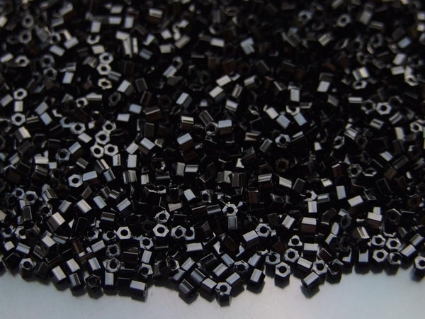 10g TOHO 11/0 Hexagon Japanese Seed Beads Size 2mm 49 Opaque Jet Beadacious