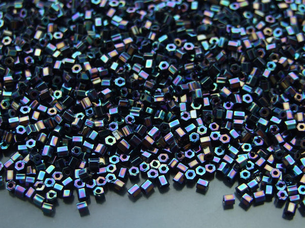 10g TOHO 11/0 Hexagon Japanese Seed Beads Size 2mm 86 Metallic Iris Rainbow Beadacious