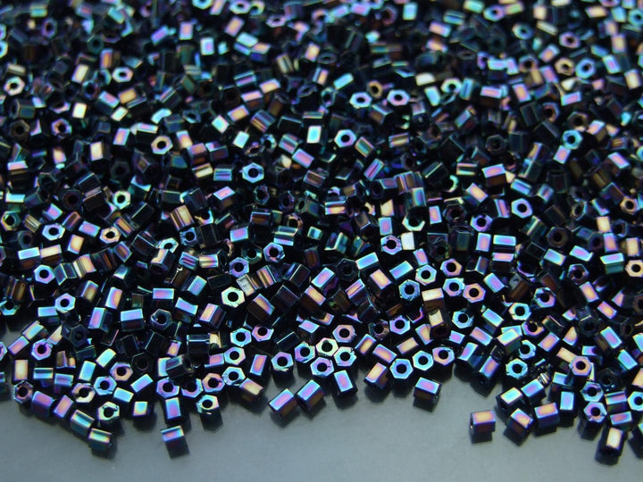 10g TOHO 11/0 Hexagon Japanese Seed Beads Size 2mm 86 Metallic Iris Rainbow Beadacious