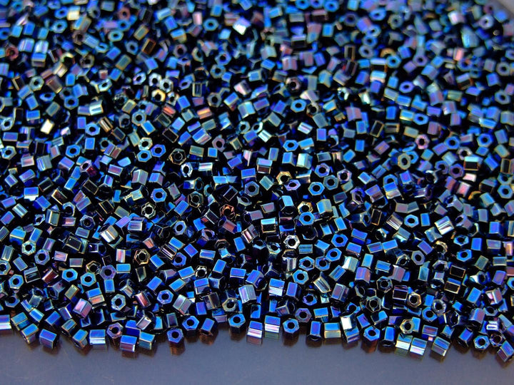 10g TOHO 11/0 Hexagon Japanese Seed Beads Size 2mm 88 Metallic Cosmos Beadacious