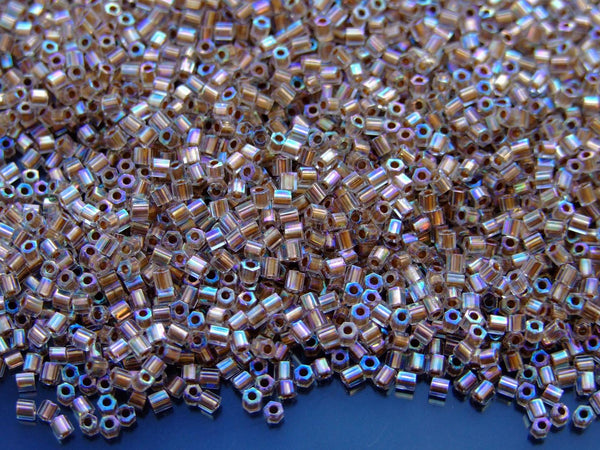 10g TOHO 11/0 Hexagon Japanese Seed Beads Size 2mm 994 Gold Lined Crystal Rainbow Beadacious