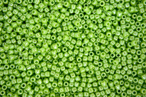 10g TOHO 11/0 Round Japanese Seed Beads 2mm 131 Opaque Lustered Sour Apple Beadacious